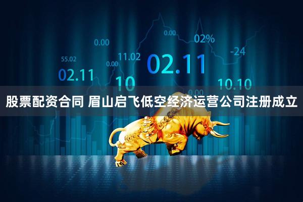 股票配资合同 眉山启飞低空经济运营公司注册成立
